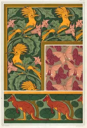 Designs for Wallpaper Borders and Silk Fabric