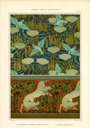 Kingfishers and Water Lilies with Horse Frieze