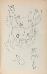 Italian Sketchbook: Two Gondolas with Figures