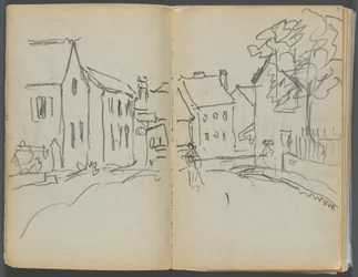 Sketchbook- The Granite Shore Hotel, Rockport, page 004 & 5: Street Scene