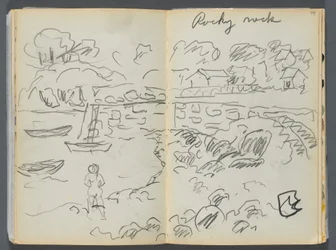 Sketchbook- The Granite Shore Hotel, Rockport, page 088 & 89: "Rocky Neck"