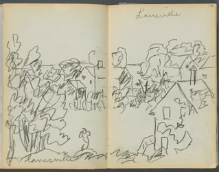 Sketchbook - The Granite Shore Hotel, Rockport, page 144 & 145: "Lanesville"