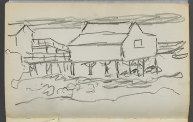 Sketchbook, The Dells, No. 127, page 014: House on a Dock