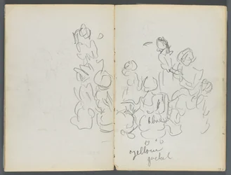 Sketchbook, The Dells, No. 127, page 074 & 75: Figures with Color Notations