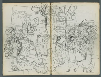 Sketchbook, The Dells, No. 127, page 076 & 77: Figures in a Landscape
