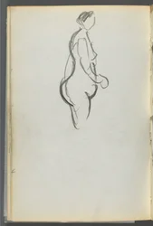 Sketchbook, The Dells, No. 127, page 092: Nude in Profile