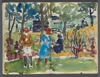 Sketchbook, The Dells, No. 127, page 110 & 111: Figures in a Landscape