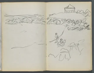 Sketchbook, The Dells, No. 127, page 130 & 131: Coastal View