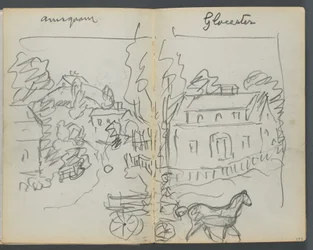 Sketchbook, The Dells, No. 127, page 176 & 177: "Annisquam - Glocester"