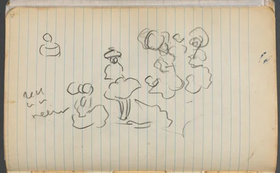 Sketchbook, page 076: Figures with Notes