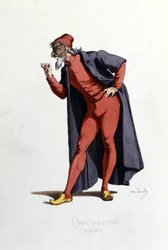 Costume and theatre character: Pantalone (doctor) draws from 