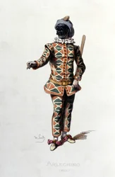 Harlequin in 1671. Maurice Sand 