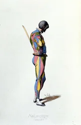 Harlequin in 1858. Maurice Sand "Masks and Jesters" Paris 19th century