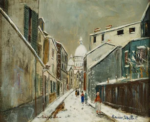 Rue St. Rustique under the Snow, Montmartre, c. 1939