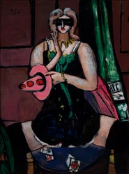 Carnival Mask, Green, Violet, and Pink (Columbine)