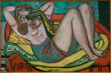 Woman with Mandolin in Yellow and Red