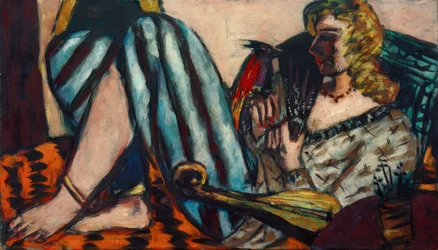 Woman with Red Rooster