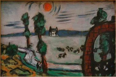 Foggy Landscape with Cows