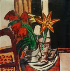 Red Tulip and Fire Lilies