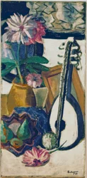 Still Life with Purple Dahlias