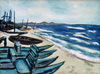 Beach with Boats on the Riviera