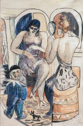 Two Dancers (Girls with Blue Dwarf)