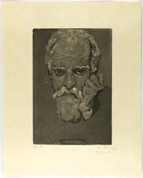 Self-Portrait with Fist to Face