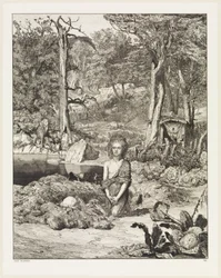 Simplicius at the Grave of the Hermit (Intermezzi, Opus IV, plate 8)