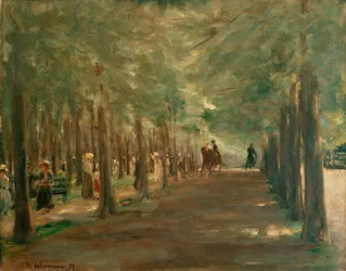 Avenue in the Tiergarten with Riders and Walkers