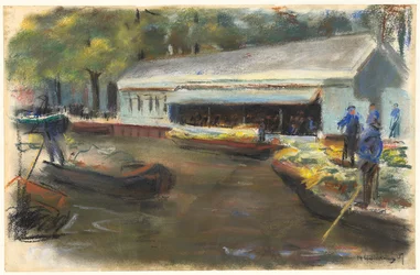 Vegetable Market in Delft, 1907