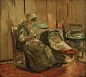 Interior with Sewing Woman