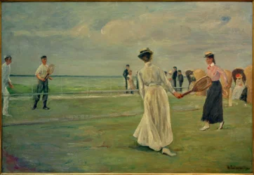 Tennis Players by the Sea