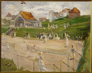 Tennis Court with Players in Noordwijk, Netherlands