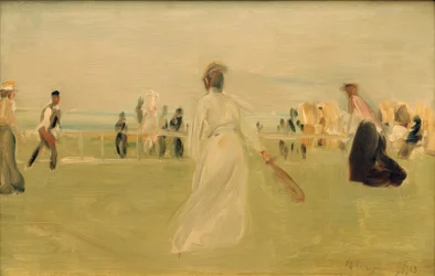 Tennis Players by the Sea