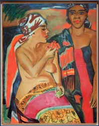 Women with Colorful Carpet