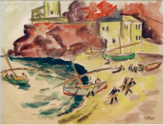 Harbor Bay with Fishermen