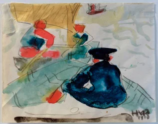 Fishermen Sitting in a Boat