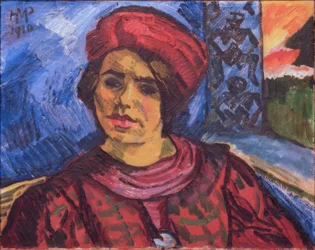 Young Woman with Red Turban