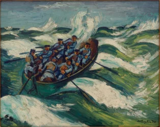 Lifeboat on Rough Sea