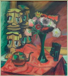 Still Life with Masks and Flowers