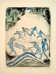 The Dance (Dancers and Bathers at the Forest Pond)