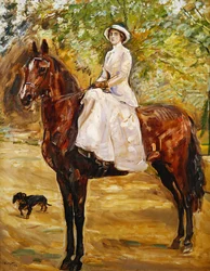 Woman in White Riding Dress on Horseback, 1910