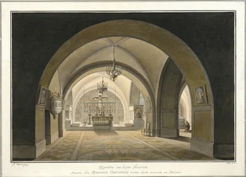 Interior of the Church of the Holy Sepulchre at the Site of Golgotha