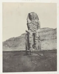 Gournah, Monolithic Colossus of Amenophis III; Thebes, plate 56 from the album "Egypt, Nubia, Palestine and Syria" (1852)