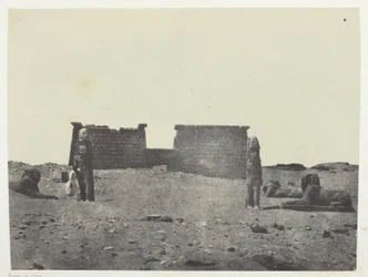 Hemi-Speos of Sebua, Dromos; Nubia, plate 97 from the album "Egypt, Nubia, Palestine and Syria" (1852)