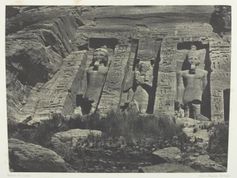 Ibsamboul, Southern Part of the Hathor Temple; Nubia, plate 110 from the album "Egypt, Nubia, Palestine and Syria" (1852)
