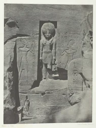 Ibsamboul, Sculptures of the Entrance of the Speos of Phre, Nubia, 1849-51, printed 1852