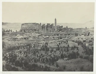 Palais de Karkak, General View of the Ruins, Taken from the East, Thebes, 1849-51, printed 1852