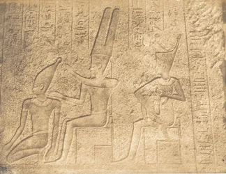 Exterior Sculptures of the Granite Sanctuary of the Palace of Karnak Amun Assuring the C..., 1849-50