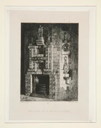 Fireplace in the Dining Room, plate 4 from the suite Chez Victor Hugo